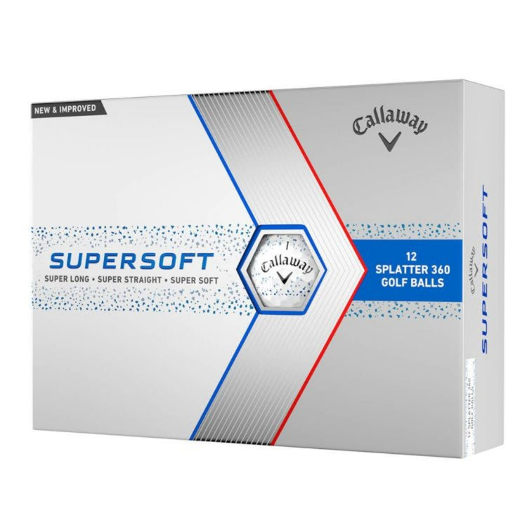 Callaway Super Soft Splatter 360 2024 Model Golf Balls, 1 Dozen (12 Balls), Blue