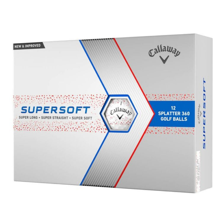 Callaway Super Soft Splatter 360 2024 Model Golf Balls, 1 Dozen (12 Balls) Red