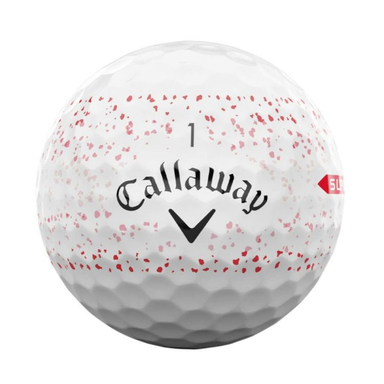 Callaway Super Soft Splatter 360 2024 Model Golf Balls, 1 Dozen (12 Balls) Red