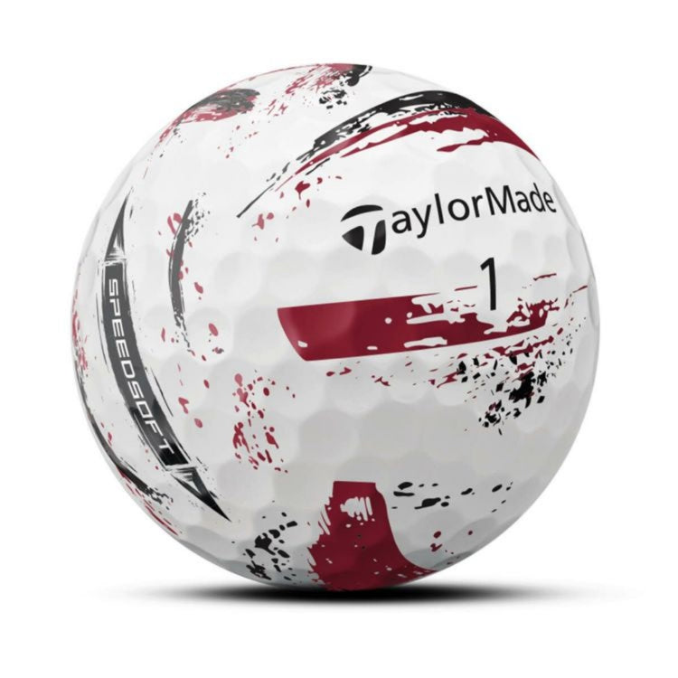 TaylorMade SPEED SOFT INK 2024 model golf balls, 1 dozen (12 balls) Red