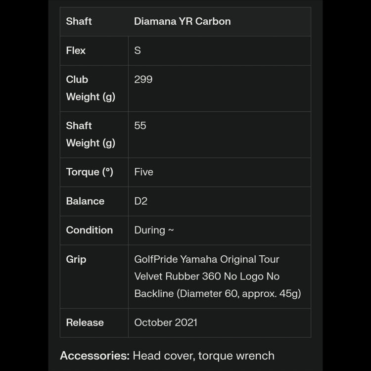 Yamaha RMX VD 59 Herren Driver Diamana YR Shaft 2022 kaufen bei Golfrabbit.ch in der Schweiz