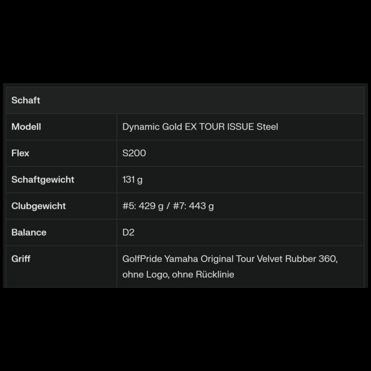 Yamaha RMX VD/R Eisen 6er-Set mit Dynamic Gold EX TOUR ISSUE Stahlschaft – 2024 Modell (5,6,7,8,9,PW)