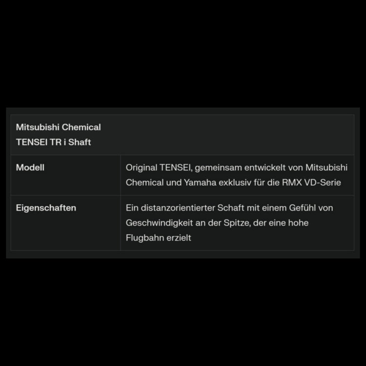 Yamaha RMX VD/X Eisen 5er-Set 2024 mit TENSEI TR i Carbonschaft (6,7,8,9,PW)
