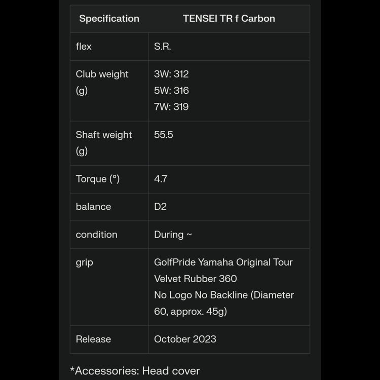 Yamaha RMX VD FW Remix VD Fairway Wood TENSEI TR f Schaft 2024