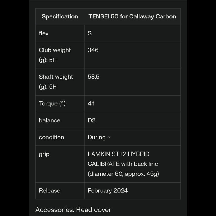 Callaway Paradym Ai Smoke HL Herren Utility TENSEI 50 for Callaway Carbon Schaft