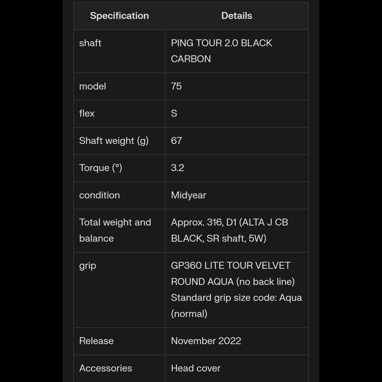 PING G430 MAX Fairway Wood PING TOUR 2.0 BLACK Schaft 2022