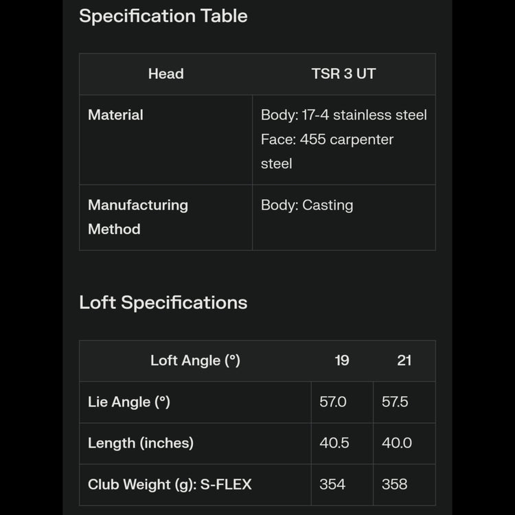 Titleist TSR3 Utility TENSEI PRO 1K HYBRID 70 Carbon Schaft 2023