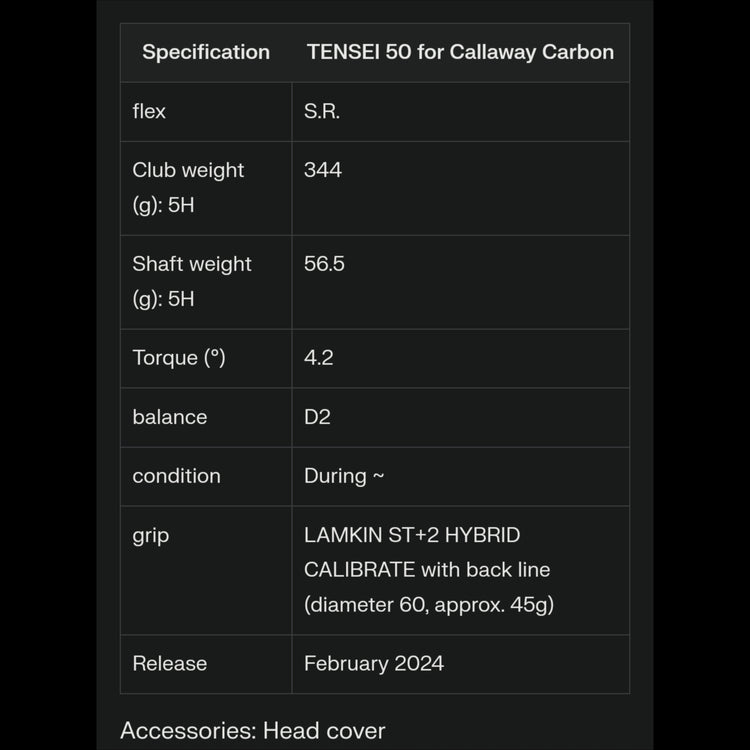 Callaway Paradym Ai Smoke HL Herren Utility TENSEI 50 for Callaway Carbon Schaft