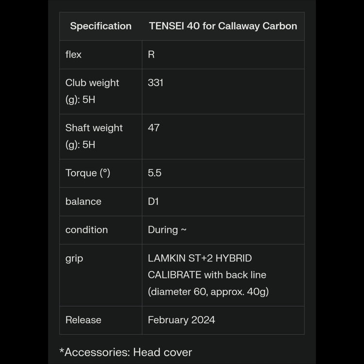 Callaway Paradym Ai Smoke Max Fast Herren Utility TENSEI 40 for Callaway Carbon Schaft