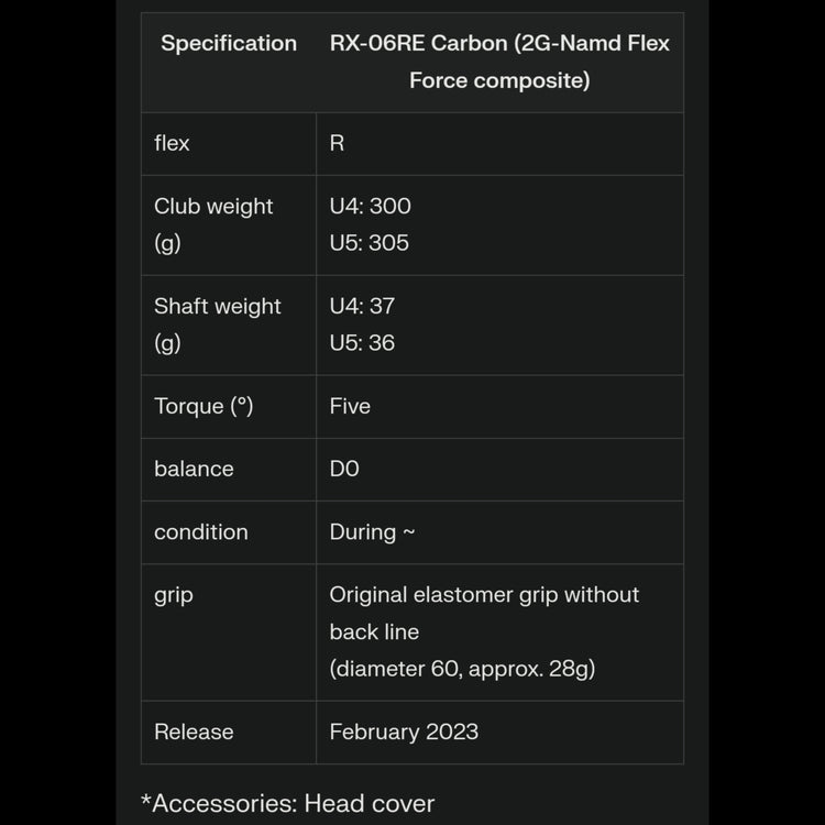 Yonex Royal EZONE 2023 Utility RX-06RE Carbon Schaft