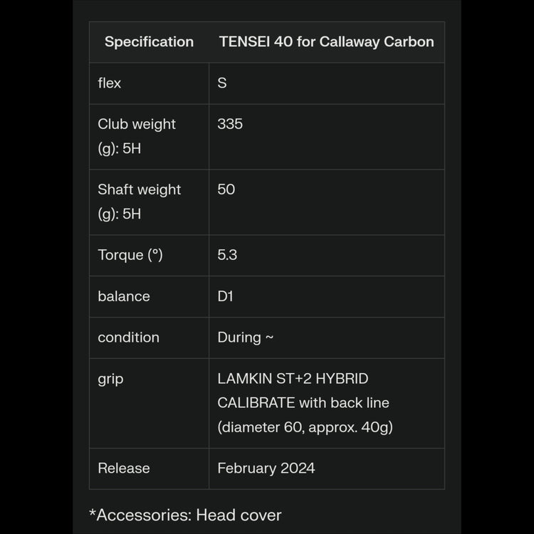 Callaway Paradym Ai Smoke Max Fast Herren Utility TENSEI 40 for Callaway Carbon Schaft