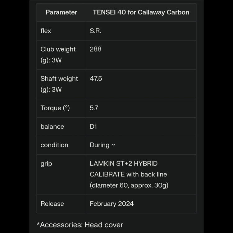Callaway Paradym Ai Smoke Max Fast Herren Fairway Wood TENSEI 40 for Callaway Schaft