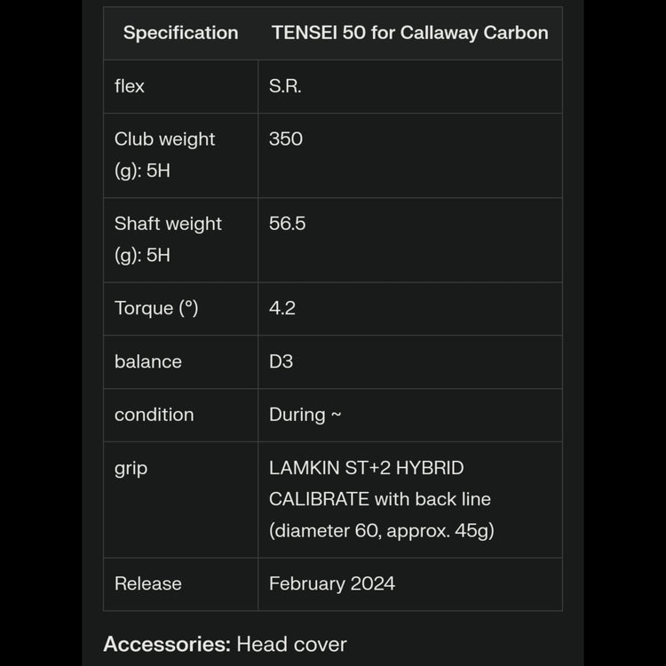 Callaway Paradym Ai Smoke Herren Utility TENSEI 50 for Callaway