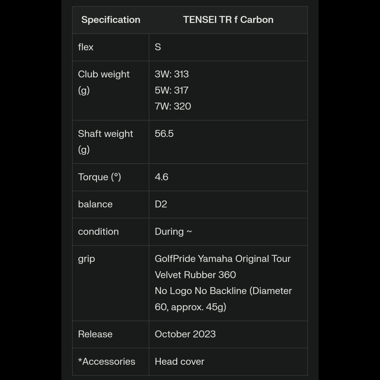 Yamaha RMX VD FW Remix VD Fairway Wood TENSEI TR f Schaft 2024