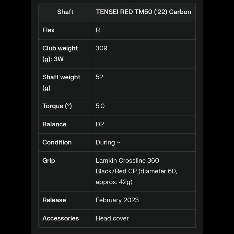 TaylorMade STEALTH 2 Herren Fairway Wood TENSEI RED TM50 Shaft 2023