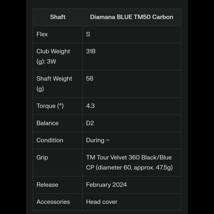 TaylorMade Qi10 Herren Fairway Wood Diamana BLUE TM50 Schaft 2024