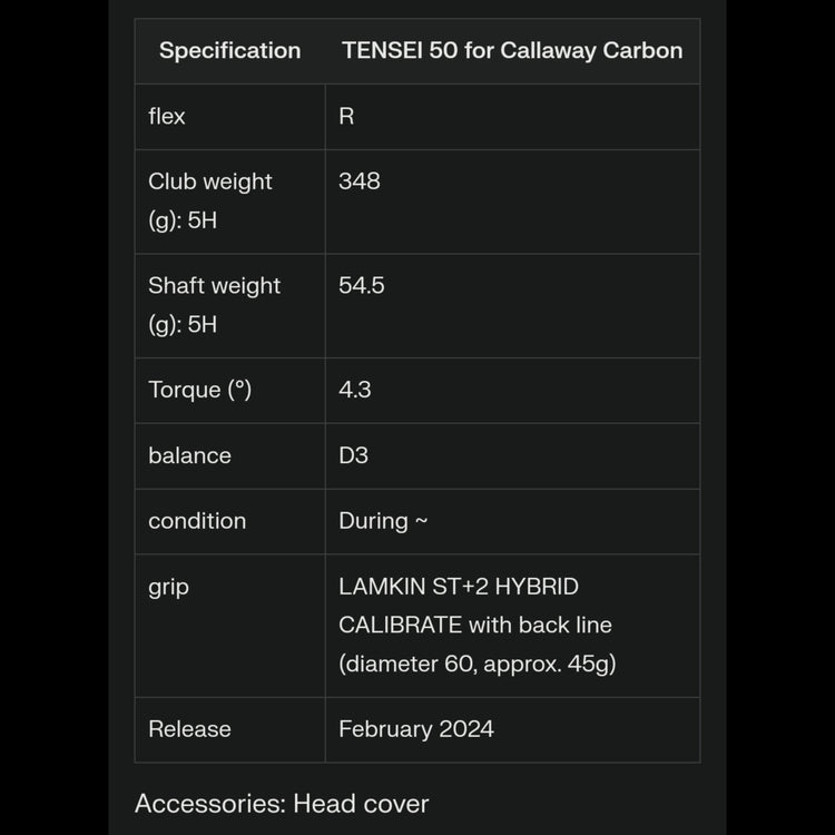Callaway Paradym Ai Smoke Herren Utility TENSEI 50 for Callaway
