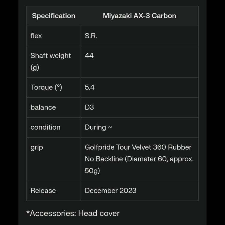 XXIO X Driver 2024 Miyazaki AX-3 Carbon Schaft