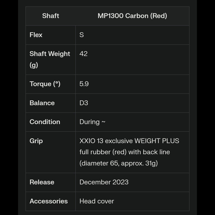 XXIO 13 Herren Fairway Wood Red MP1300 Carbon Schaft
