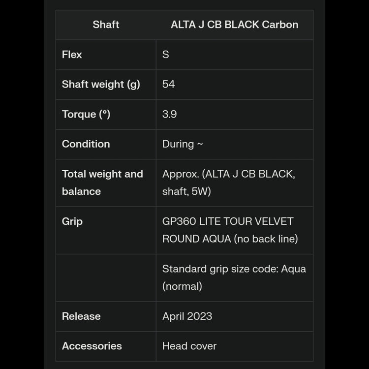 PING G430 LST LS Tech Fairway Wood ALTA J CB BLACK Schaft 2023