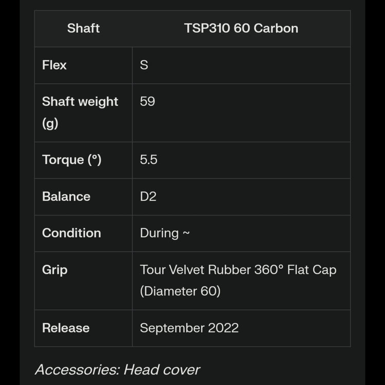 Titleist TSR3 Fairway Wood TSP310 60 Schaft 2022