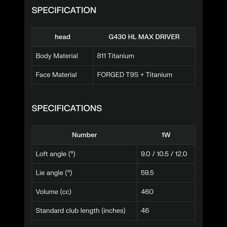 PING G430 HL MAX Driver FUJIKURA SPEEDER NX Schaft 2023