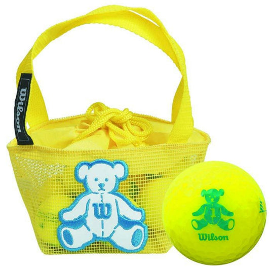 Wilson BEAR 4 Netted Golf Balls Yellow (Pack of 8)